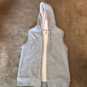 Fleece lined zip up hooded vest